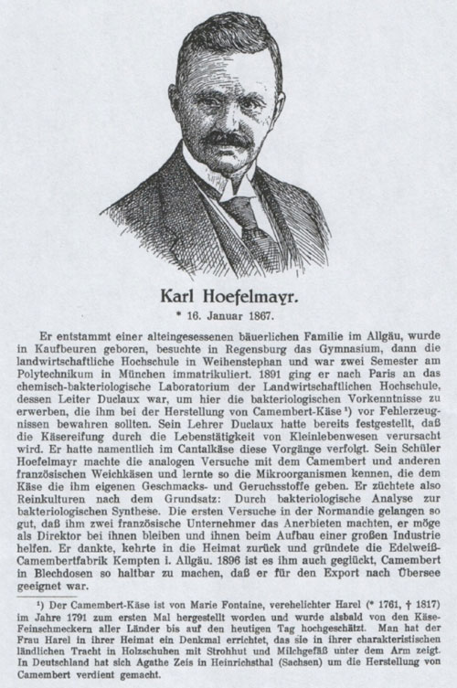 Karl Hoefelmayr - Gründer der Edelweiß-Camembertfabrik in Kempten