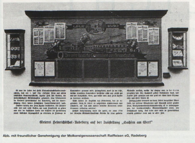 hölzerne Gedenktafel im Sitzungssaal der Heinrichsthaler Milchwerke in Radeberg